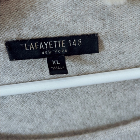 Lafayette 148 100% Cashmere Bateau Neck Long Sleeve Pullover Sweater Size XL - Picture 4 of 8